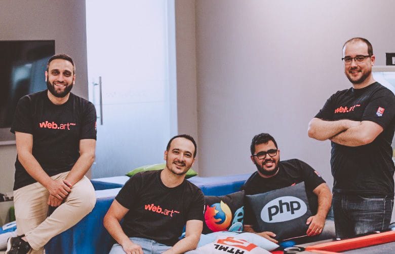 Edmilson Maleski, CEO da Uappi (na foto, o primeiro à esquerda) junto com seus sócios e diretores