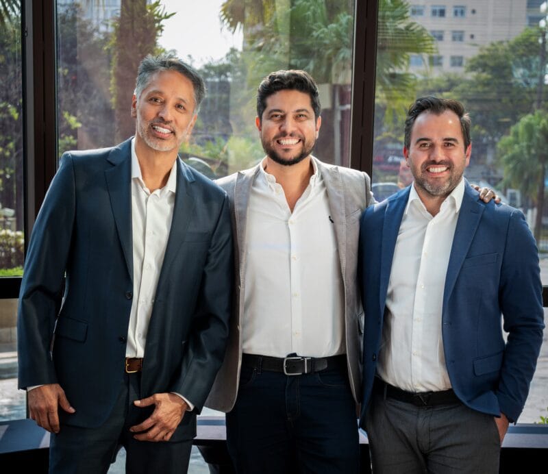Da esquerda à direita, Alejandro Moreno, Luciano Carvalho e André Beckerman, sócios da Trul