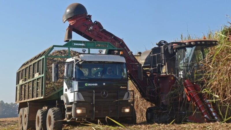 O Axor 3131 com direção autônoma e fruto da parceria com a Grunner