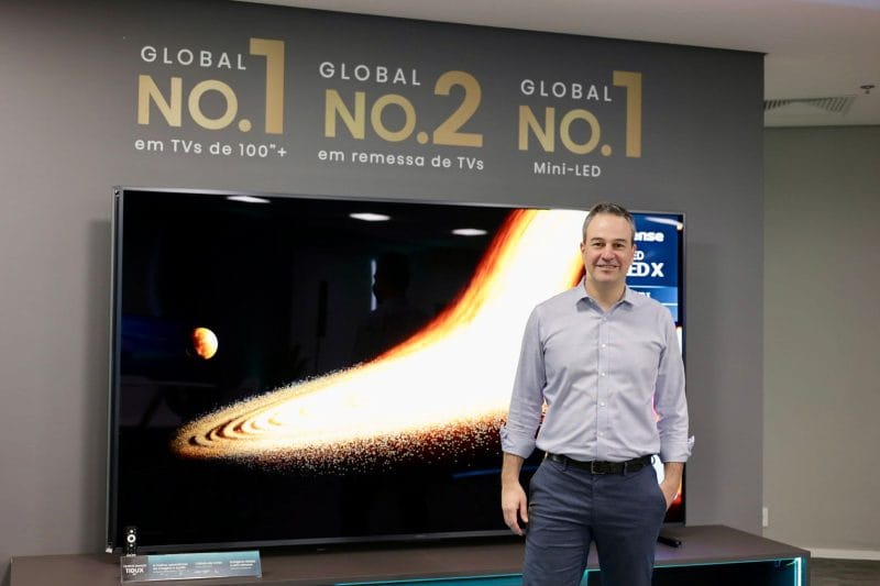 Erico Traldi, recém-contratado como vice-presidente da Hisense Brasil, após 12 anos na Samsung e seis na Sony