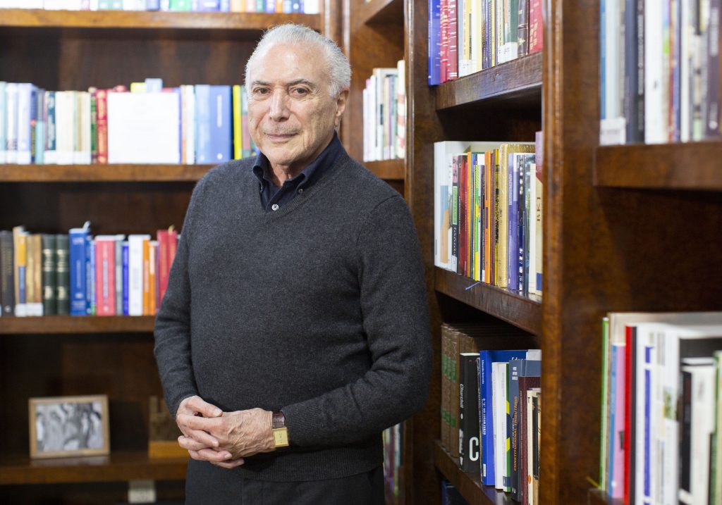 Ex-presidente da República Michel Temer em seu escritório no bairro do Itaim Bibi, em São Paulo
