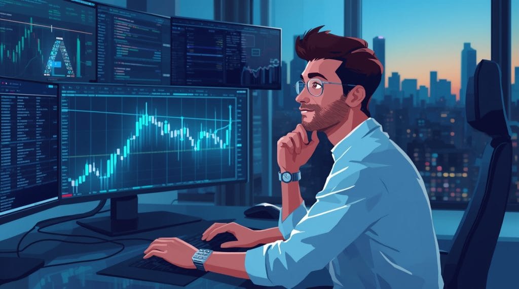 Como a Inteligência Artifical pode acelerar sua estratégia de negociação de ações 1 | Brazil Economy Lucid Origin A futuristic illustration of a person sitting in 2 | Brazil Economy