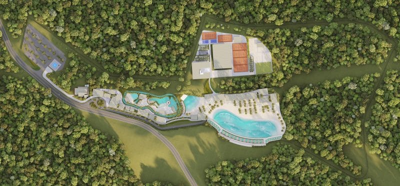 Quando Alphaville encontra o mar: Reserva Beach Club terá piscina de ondas de R$ 100 mi 2 | Brazil Economy Reserva Beach Club ocupará uma área de 169 mil m²: investimento é de R$ 1 bilhão, com VGV estimado em R$ 2,5 bilhões