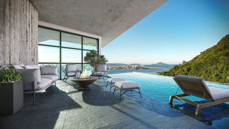 Sequoia Square, uma das áreas de lazer batizadas com nome de árvore no Infinitá Treehouse, da Blue Heaven Empreendimentos, em Itajaí (SC)