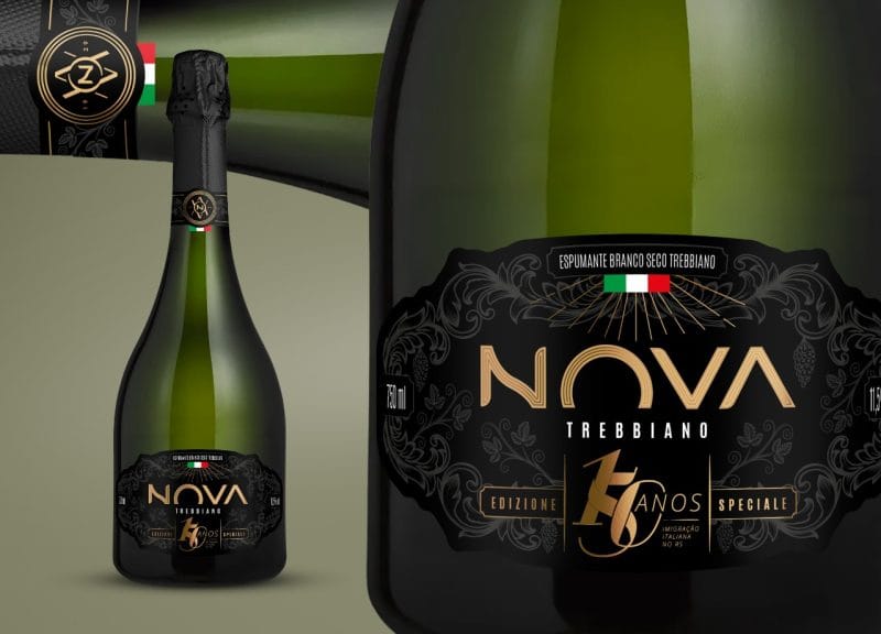 NOVA ergue a taça para celebrar 150 anos da imigração italiana no Rio Grande do Sul 2 | Brazil Economy O rótulo dos 150 anos celebra o legado da contribuição italiana para a viticultura no Sul do Brasil